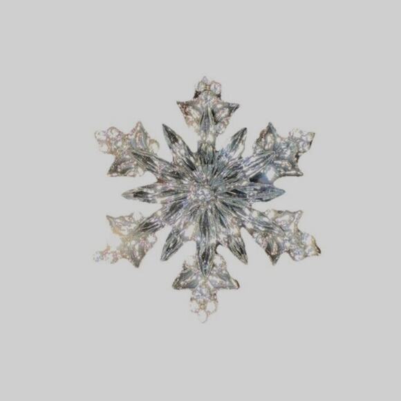 Fashion Christmas Shiny Clear Snowflake Brooch Accessory Holiday - Picture 1 of 2